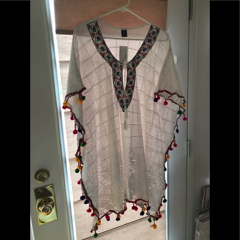 White Pom Pom Cover Up